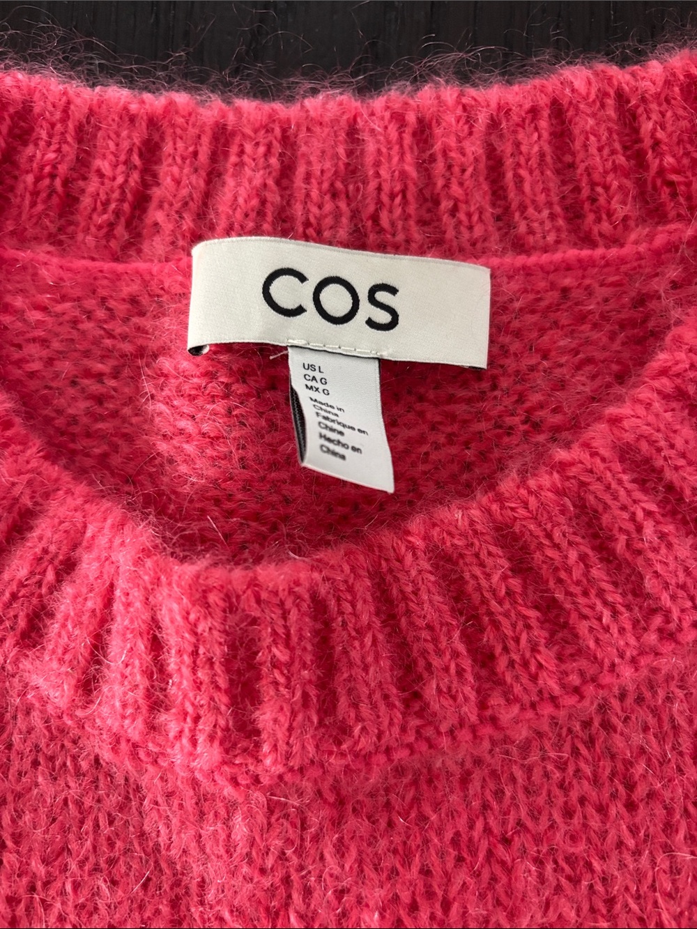 COS Bright Pink Mohair-Blend Sleeveless Sweater Vest - Picture 2 of 8
